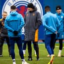 Rangers manager Philippe Clement assesses his players during training ahead of facing Dundee.