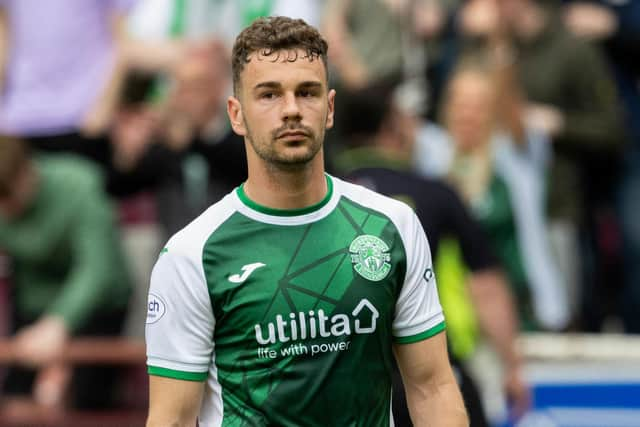 Hibs defender Marijan Cabraja came on as a second-half substitute during the 1-1 draw against Hearts.