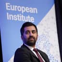 First Minister of Scotland, Humza Yousaf, delivers a speech at the London School of Economics.