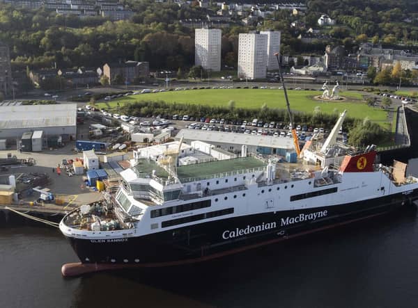 Glen Sannox at the Ferguson Marine shipyard in Port Glasgow in October. Picture: John Devlin