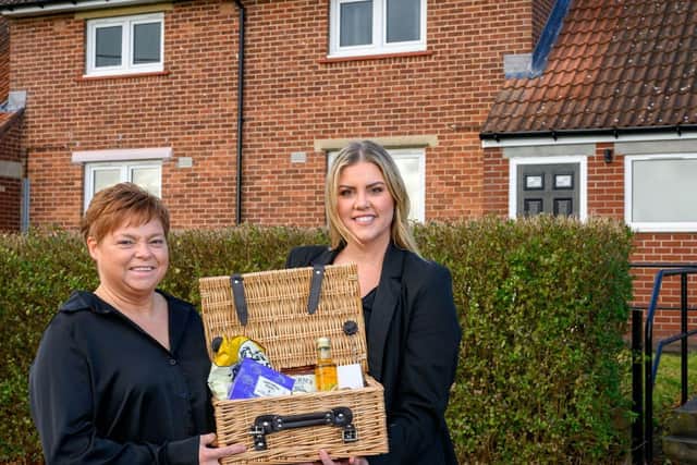 Tracy Kershaw and Tzana Webster with her Craigie's Farm hamper