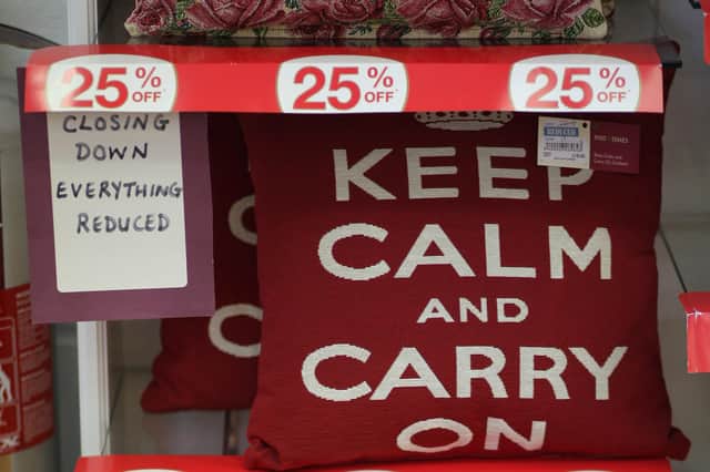 A poster bearing the slogan 'Keep Calm And Carry On' was created during the Second World War, but never actually used (Picture: Christopher Furlong/Getty Images)