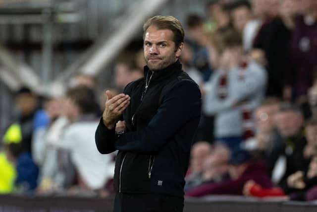 Hearts' manager Robbie Neilson on the touchline during the 1-0 defeat to Kilmarnock at Tynecastle. (Photo by Ross Parker / SNS Group)