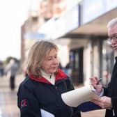 Fylde MP Mark Menzies in St Annes speaking to a resident. Picture: NationalWorld
