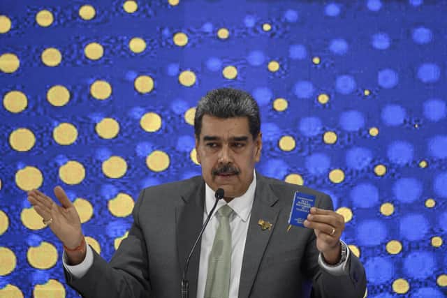 President of Venezuela, Nicolas Maduro, speaks during a press conference on the day after Venezuelans voted in the referendum about the border conflict with neighbouring country Guyana at the weekend.