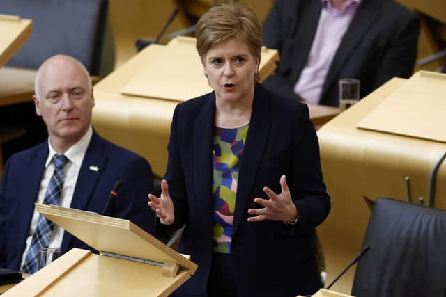 Nicola Sturgeon addresses Holyrood from the back benches during the debate on the 2023 -24 Programme for Government at the Scottish Parliament last September (Picture: eff J Mitchell/Getty Images)