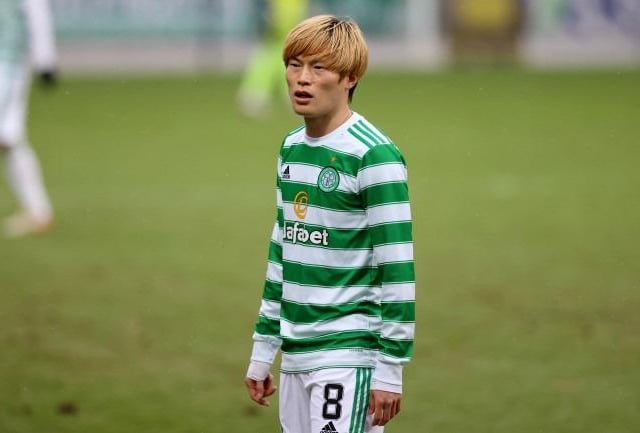 The Japanese striker was rusty on his return against Rangers last week but certainly benefited from an extra week's training with a lively performance. Headed home the opener and could have had a few more before being replaced by Giakoumakis.