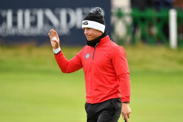 Callum Hill reacts on the 18th green at St Andrews during last year's Alfred Dunhill Links Championship. Picture: Mark Runnacles/Getty Images.
