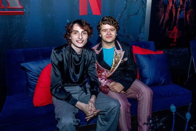 Finn Wolfhard and Gaten Matarazzo attend Netflix's "Stranger Things" season 4 premiere after party at Netflix Brooklyn on May 14, 2022 in Brooklyn, New York. (Photo by Roy Rochlin/Getty Images)