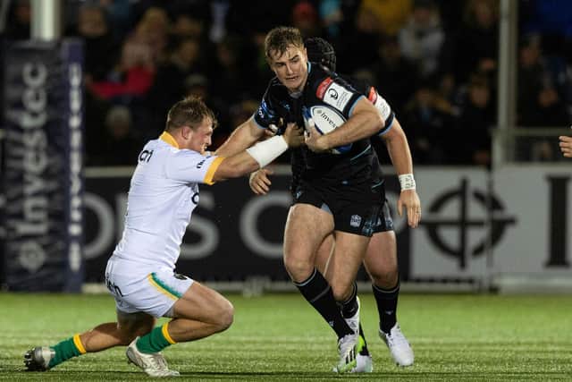 Glasgow Warriors captain Stafford McDowall on the attack against Northampton Saints during the Investec Champions Cup match at Scotstoun. Northampton won 28-19. (Photo by Craig Williamson / SNS Group)