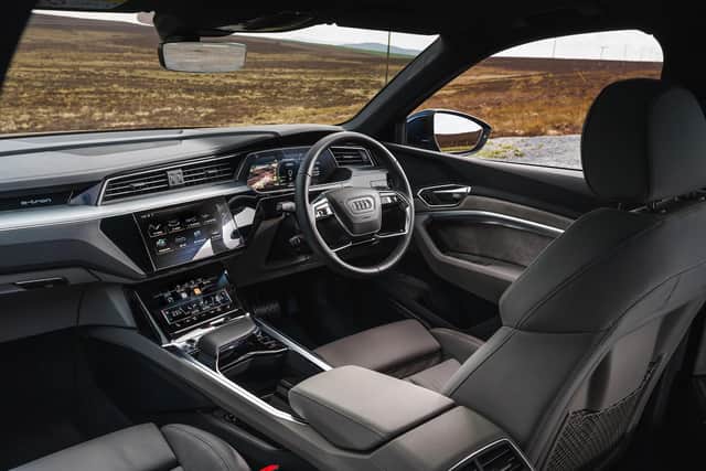 The e-tron interior is packed with technology and high-quality materials