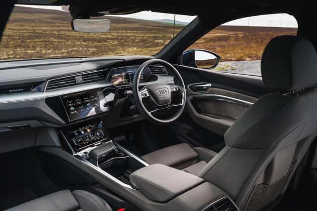 The e-tron interior is packed with technology and high-quality materials