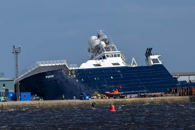 The Petrel in Imperial Dock on March 22. Picture: Andrew O'Brien