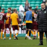 Celtic manager Ange Postecoglou looks deep in thought after the 1-1 draw with Motherwell. (Photo by Craig Williamson / SNS Group)