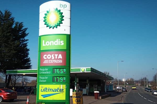 Fuel prices in Glasgow on Monday, which have risen even higher since (Picture: The Scotsman)