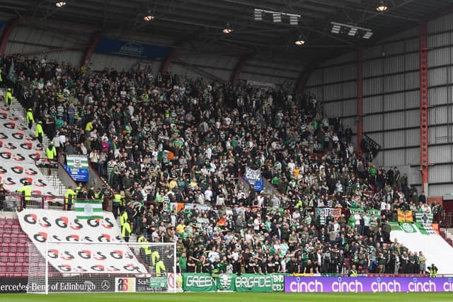 Celtic fans will only get a small portion of the Roseburn Stand for Sunday's match against Hearts.