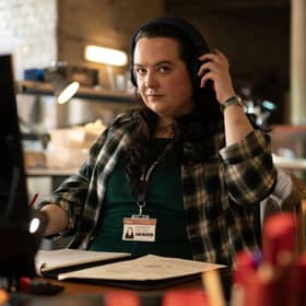 Ashley Storrie as Nina in Dinosaur, a comedy drama from the makers of Fleabag and The Tourist, which is set in Glasgow. Picture: BBC 