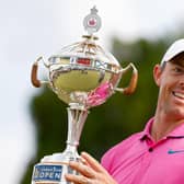 Rory McIlroy shows off the trophy after winning the RBC Canadian Open at St. George's Golf and Country Club in Ontario. Picture: Vaughn Ridley/Getty Images.