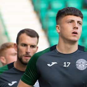 Daniel Mackay (R) and Christian Doidge are just two of the attacking players who can pose a goal threat throughout the season according to their Hibs manager, Jack Ross. Photo by Ross Parker / SNS Group