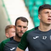 Daniel Mackay (R) and Christian Doidge are just two of the attacking players who can pose a goal threat throughout the season according to their Hibs manager, Jack Ross. Photo by Ross Parker / SNS Group