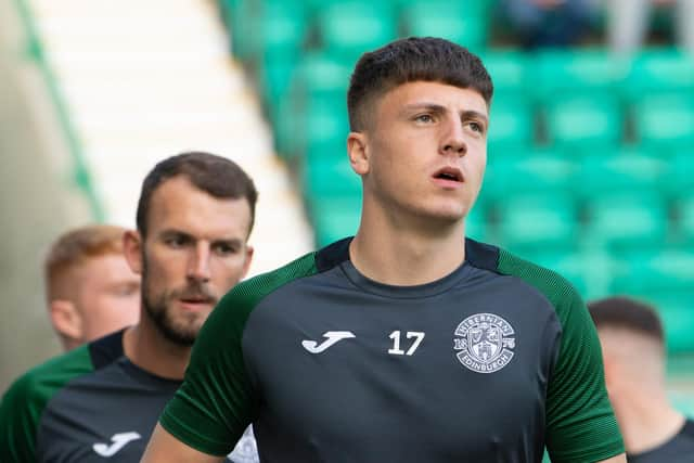 Daniel Mackay (R) and Christian Doidge are just two of the attacking players who can pose a goal threat throughout the season according to their Hibs manager, Jack Ross. Photo by Ross Parker / SNS Group