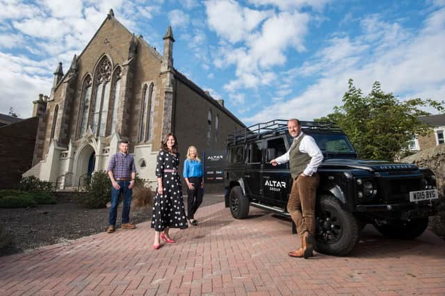 Nial Chapman, Elaine Fleming, Vicki Anderson, Scott McCallum outside the former Broughty Ferry Congregational Church where the consultancy has operated from for some 14 years.