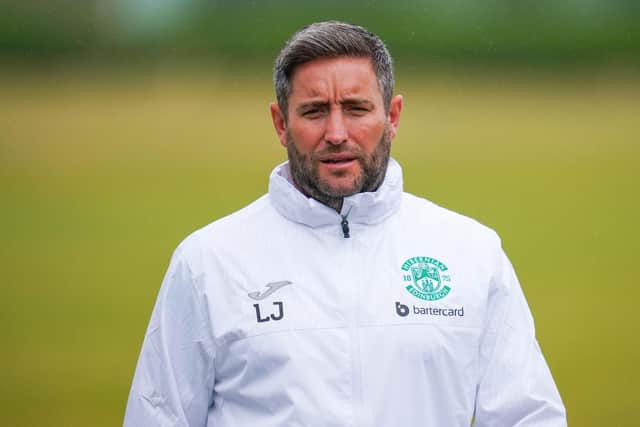 Hibs manager Lee Johnson takes his team to Bonnyrigg Rose on Sunday.