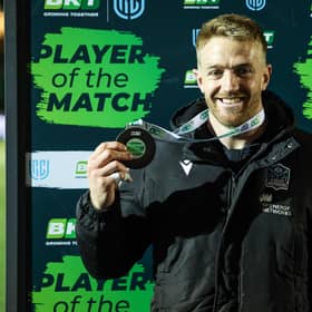 Kyle Steyn was named player of the match for his two-try display in Glasgow Warriors' 42-10 win over Benetton in the BKT United Rugby Championship. (Photo by Ross MacDonald / SNS Group)