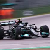 Valtteri Bottas, pictured, and George Russell exchanged obscenities after their high-speed collision in Sunday’s Emilia-Romagna Grand Prix. Picture: Lars Baron/Getty Images