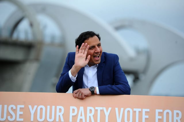 Scottish Labour leader Anas Sarwar campaigns with the party’s Central Scotland candidates. Picture Michael Gillen