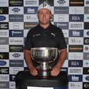 Graeme Robertson shows off the trophy after winning the Leven Links Classic on the Tartan Pro Tour. Picture: Tartan Pro Tour