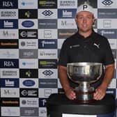 Graeme Robertson shows off the trophy after winning the Leven Links Classic on the Tartan Pro Tour. Picture: Tartan Pro Tour