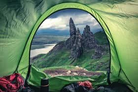 Camping at the top of Old Man of Storr, Scotland. Image: Shaiith/Adobe Stock