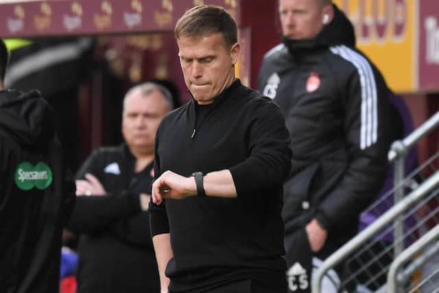 Motherwell manager Steven Hammell felt his side were denied a VAR penalty check at the end of the defeat to Aberdeen. (Photo by Craig Foy / SNS Group)