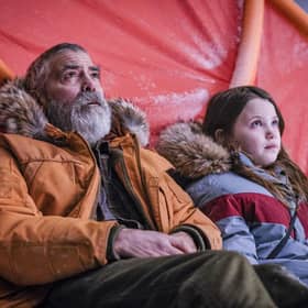 George Clooney and Caoilinn Springall in The Midnight Sky PIC: Philippe Antonello/Netflix