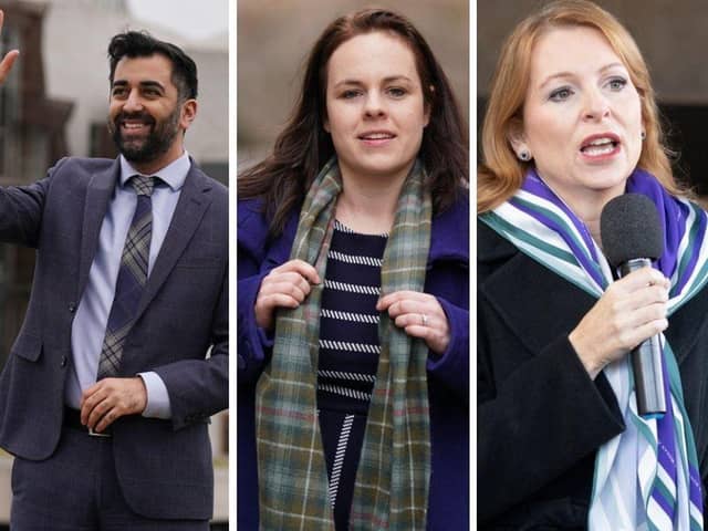 The three SNP leadership candidates: Humza Yousaf, Kate Forbes and Ash Regan