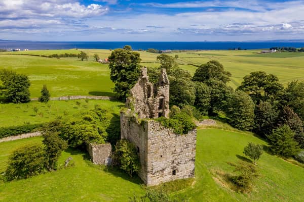 The 15th Century ruined castle has a tennis court.