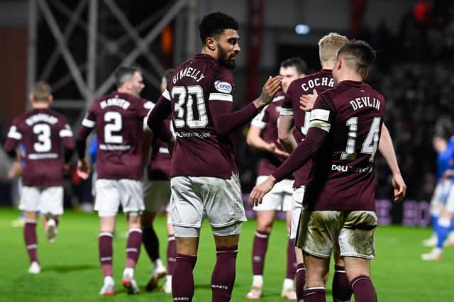 Hearts moved eight points clear in third place and were helped by some strong performances.