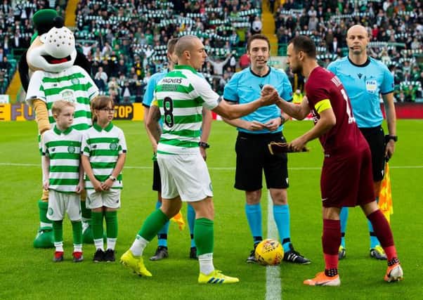 Celtic captain Scott Brown will meet Sarajevo captain Krste Velkoski again on Thursday.
