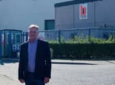 David Torrance MSP outside the BiFab yard at Burntisland