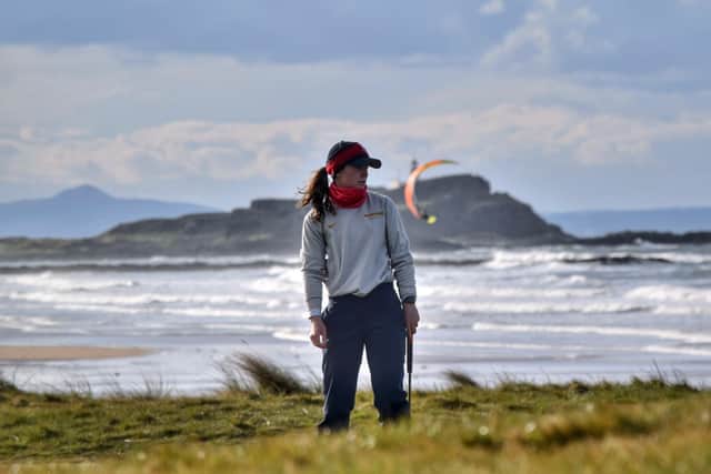 Clara Young in action in the final of the recent North Berwick Ladies' Championship final against Grace Crawford. Picture: Ross Duncan.