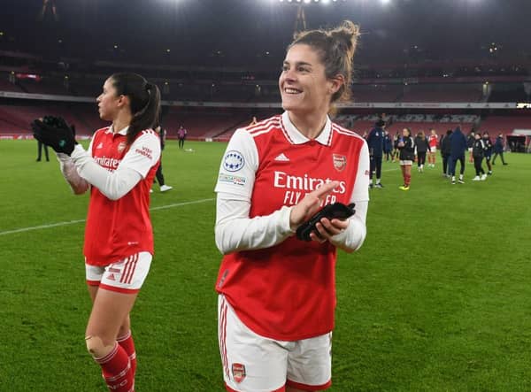 Scotland and Arsenal defender Jen Beattie was awarded with an MBE in the new year's honours list (Photo by David Price/Arsenal FC via Getty Images)