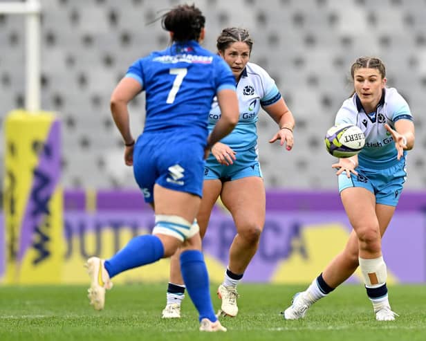 Helen Nelson on the attack for Scotland during the win over Italy in WXV2 in Cape Town. (Photo: Getty Images)