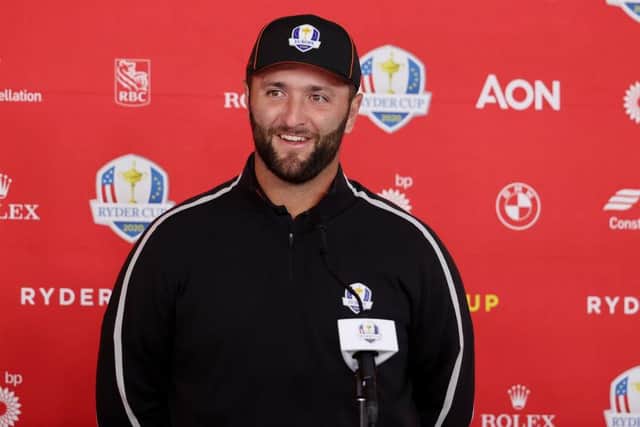 World No 1 Jon Rahm speaks to the media prior to the 43rd Ryder Cup at Whistling Straits in Kohler, Wisconsin. Picture: Warren Little/Getty Images.