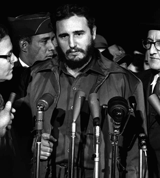 Fidel Castro arrives in Washington, 1959. The Cuban Revolution inspired revolutionary movements across Latin America, and challenged the control of Cuban affairs exercised from Washington. 
The Eisenhower White House announced an economic blockade of the island, designed to bring Cuba to its knees and half a million Cubans escaped to Miami.