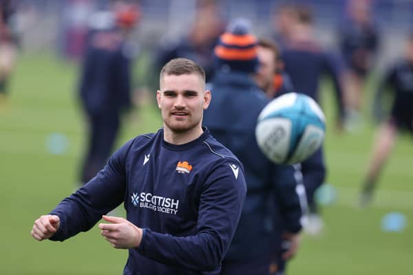 James Lang offers a physical threat from inside centre. (Photo by Craig Williamson / SNS Group)