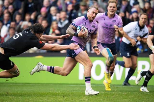 Stuart Hogg excelled for Scotland in the 31-23 defeat by New Zealand. (Photo by Ross Parker / SNS Group)