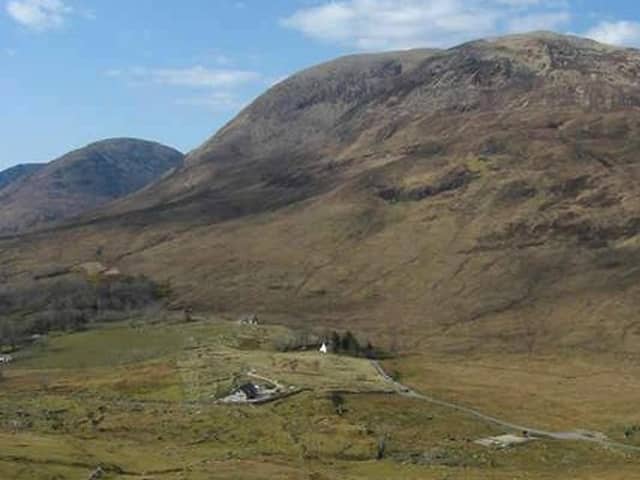 The entrance to High Pasture Cave is found in a narrow valley below  Beinn Dùbhaich, near Torrin in the south west of Skye. PIC: Creative Commons.