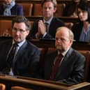 John Hollingworth as James Hartley and Toby Jones as Alan Bates in a scene from the ITV show Mr Bates vs The Post Office (Picture: ITV)