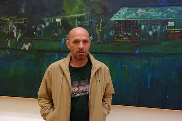 Peter Doig with his work Music of the Future (Pic: Peter Doig(